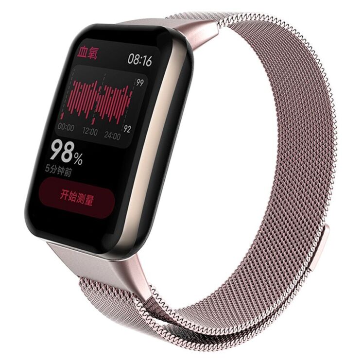 Ремешок Deexe Milanese Stainless Steel для Xiaomi Mi Band 7 Pro - Rose Gold: фото 2 из 3