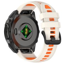 Ремінець Deexe Modern Strap для годинників Garmin з шириною кріплення QuickFit 20mm - Starlight / Orange: фото 1 з 7