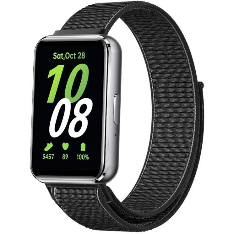 Ремінець Deexe Nylon Loop для Samsung Galaxy Fit 3 - Black: фото 2 з 3