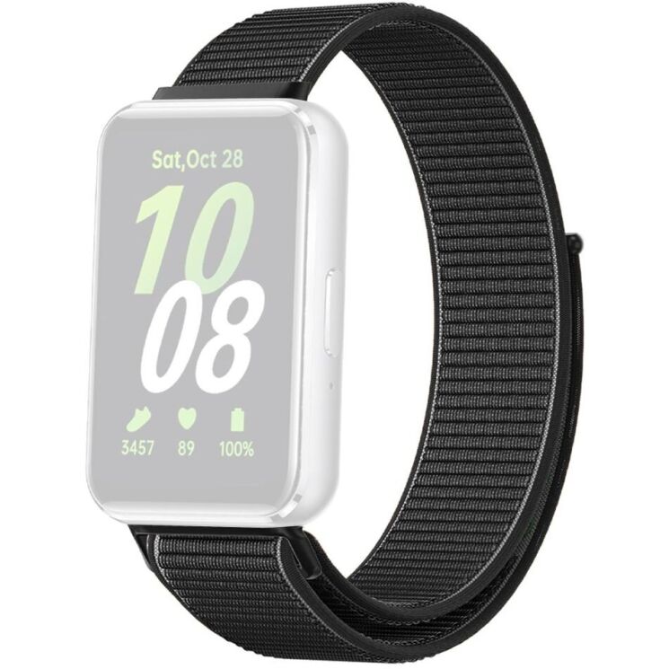 Ремінець Deexe Nylon Loop для Samsung Galaxy Fit 3 - Black: фото 1 з 3