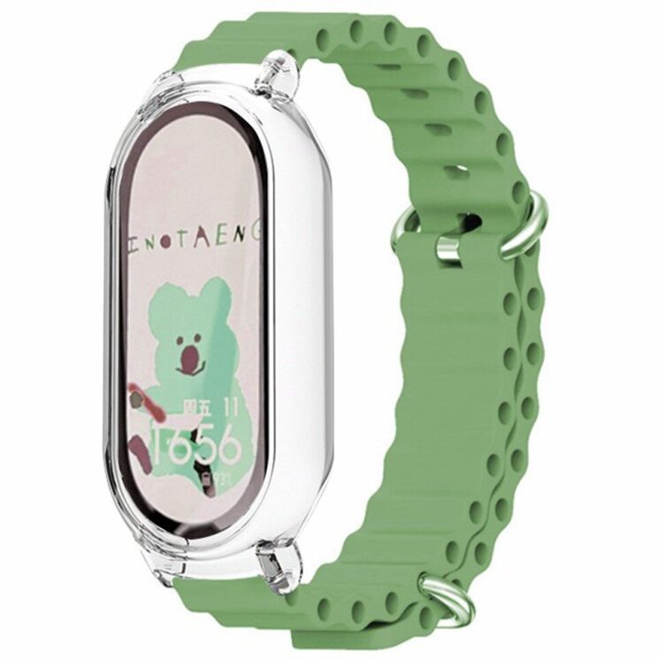 Ремешок Deexe Ocean Silicone для Xiaomi Mi Smart Band 8 - Light Green: фото 2 из 7