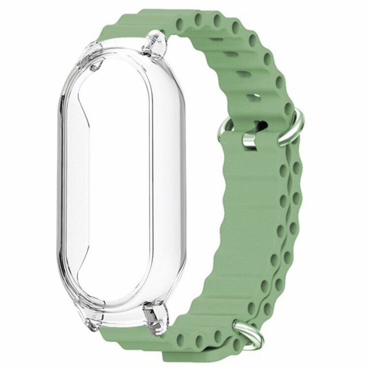 Ремешок Deexe Ocean Silicone для Xiaomi Mi Smart Band 8 - Light Green: фото 1 из 7
