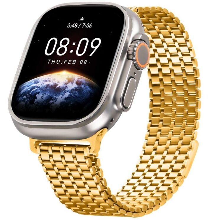 Ремешок Deexe Pulsar для Apple Watch 42 (Series 10) / 41 / 40 / SE 40 / 38 - Gold: фото 2 из 7
