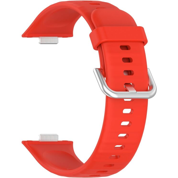 Ремінець Deexe Silicone Band для Huawei Watch Fit 3 / Fit 4 / Fit 4 Pro - Red: фото 3 з 10