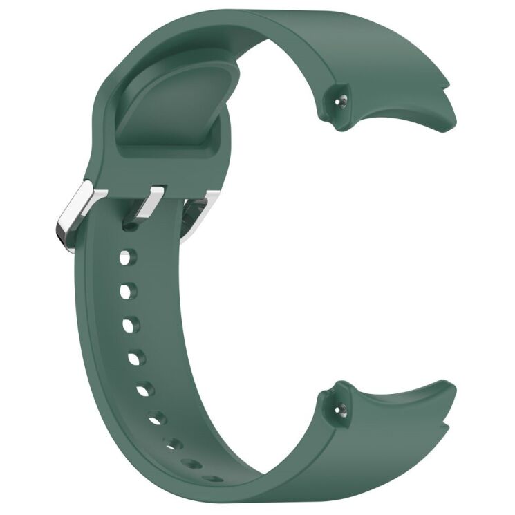 Ремешок Deexe Silicone Band для Samsung Galaxy Watch 4 / 4 Classic / 5 / 5 Pro / 6 / 6 Classic / 7 / FE - Dark Green: фото 4 из 8