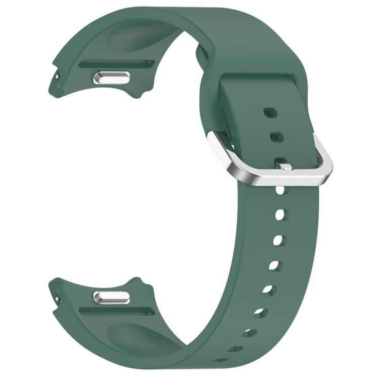 Ремешок Deexe Silicone Band для Samsung Galaxy Watch 4 / 4 Classic / 5 / 5 Pro / 6 / 6 Classic / 7 / FE - Dark Green: фото 3 из 8