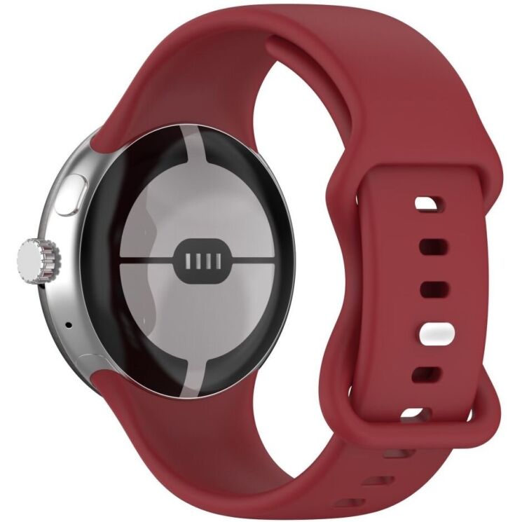 Ремешок Deexe Soft Touch для Google Pixel Watch 3 (45mm) - Wine Red: фото 1 из 5