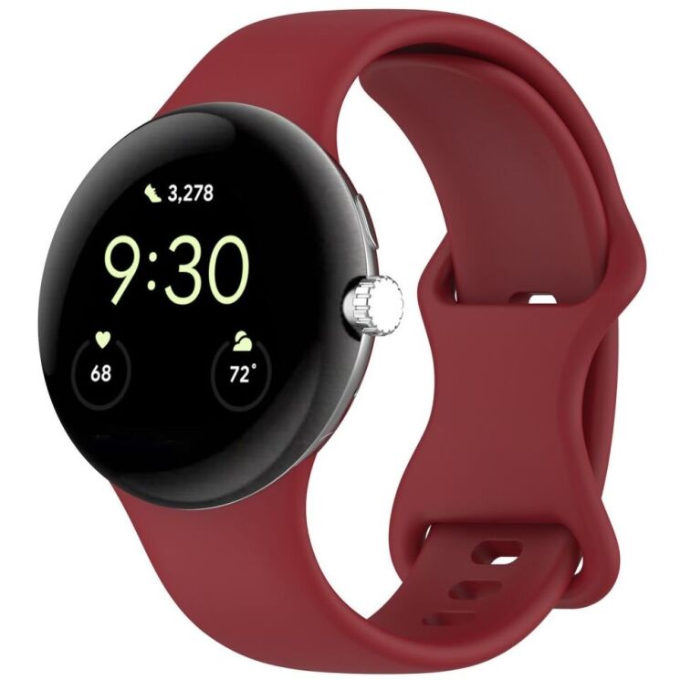 Ремешок Deexe Soft Touch для Google Pixel Watch 3 (45mm) - Wine Red: фото 4 из 5