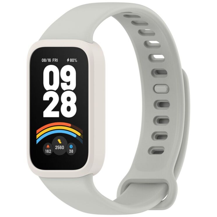 Ремешок Deexe Soft Touch для Xiaomi Mi Smart Band 9 Active / Redmi Band 3 - Grey: фото 2 из 12