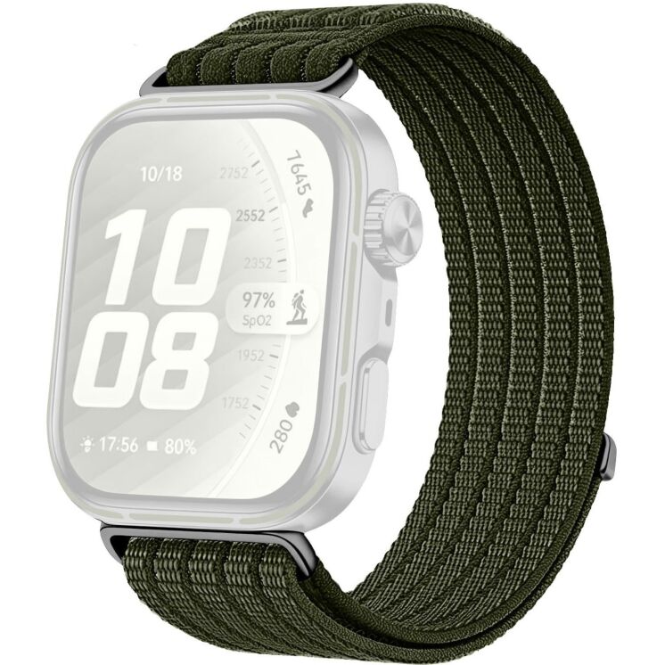 Ремешок Deexe Soft Weave для Huawei Watch Fit 4 Pro / Fit 4 / Fit 3 - Dark Green: фото 1 из 5
