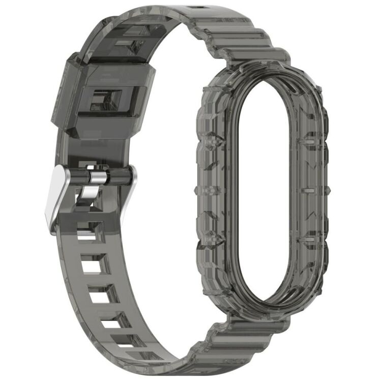 Ремешок Deexe Solid Color для Xiaomi Mi Smart Band 8 / 9 - Transparent Black: фото 4 из 9