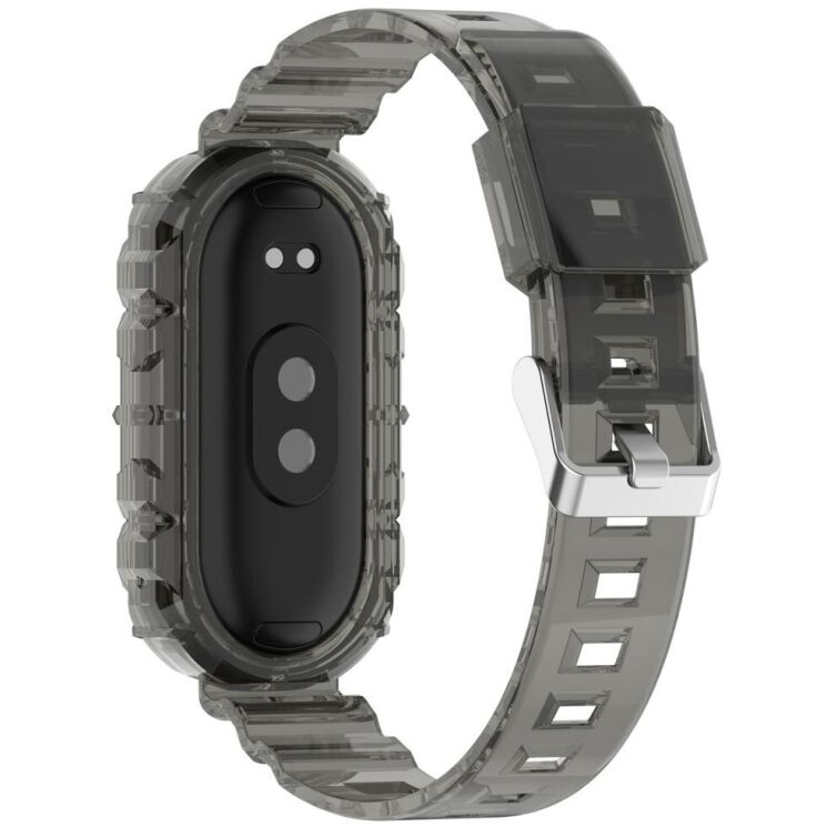 Ремешок Deexe Solid Color для Xiaomi Mi Smart Band 8 / 9 - Transparent Black: фото 2 из 9