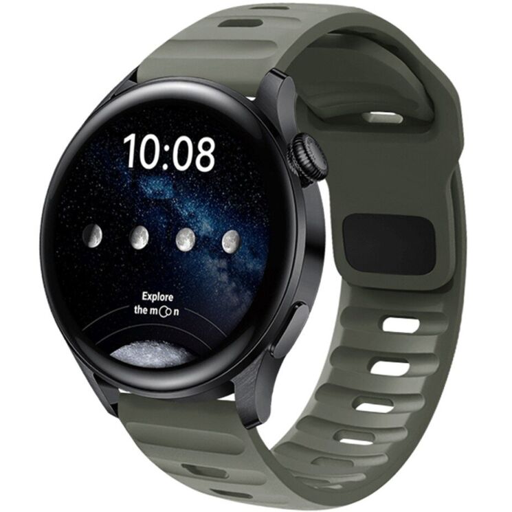 Ремінець Deexe Sport Band для годинників з шириною кріплення 20 мм - Grey Green: фото 2 з 3
