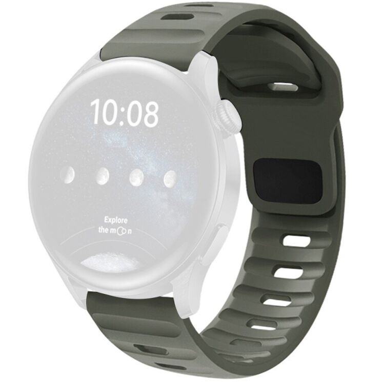 Ремінець Deexe Sport Band для годинників з шириною кріплення 20 мм - Grey Green: фото 1 з 3