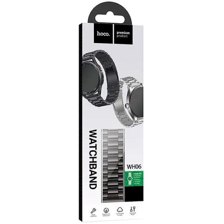 Ремінець Hoco WH06 для годинників з шириною кріплення 22мм - Black (895553B) Ремінець Hoco WH06 для годинників з шириною кріплення 22мм - Black: фото 4 з 5