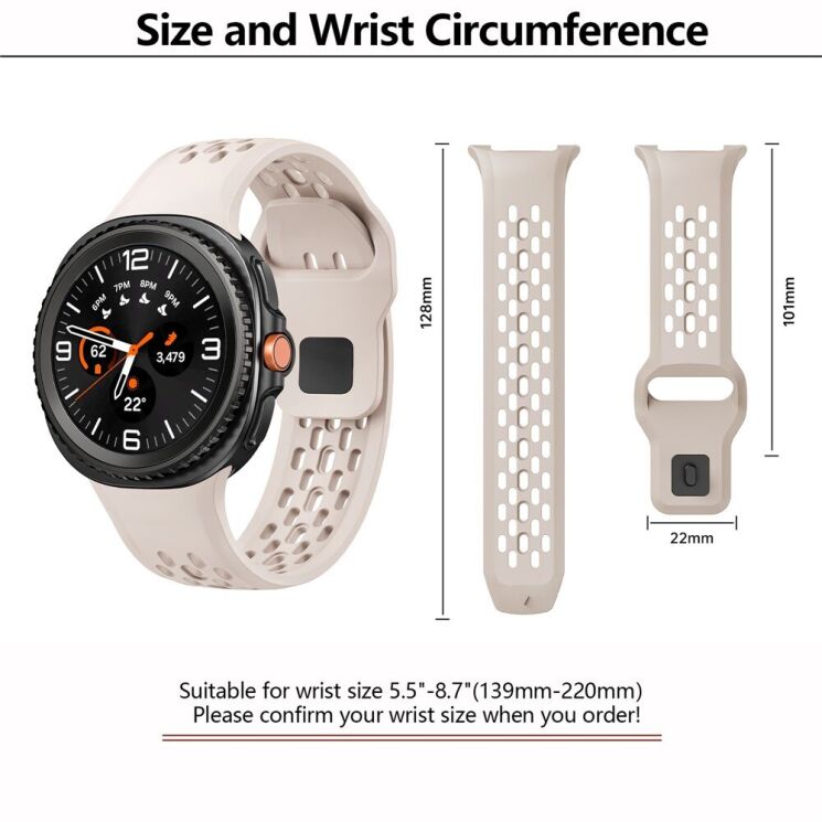 Ремінець KALEBOL Hole Design для Samsung Galaxy Watch 8 (40/44mm) / 8 Classic - Pink: фото 5 з 7