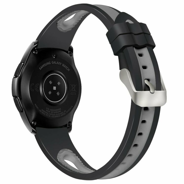 Ремешок UniCase Sport Style для Samsung Galaxy Watch 46mm / Watch 3 45mm / Gear S3 - Black / Grey: фото 2 из 7