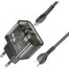 Сетевое зарядное устройство Hoco N34 Dazzling PD20W+QC3.0 + кабель Type-C to Type-C - Transparent Black (141995B). Фото 2 из 7