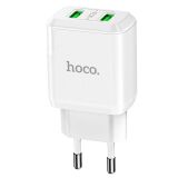 Мережевий зарядний пристрій Hoco N6 Charmer (2USB, QC3.0, 3A) - White (141811W)