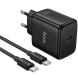 Мережевий зарядний пристрій Hoco N83 PD40W (Type-C) + кабель Type-C to Type-C - Black (995655B). Фото 1 з 4