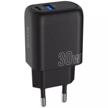 Сетевое зарядное устройство Proove Silicone Power Plus 30W (Type-C + USB) - Black: фото 1 из 7