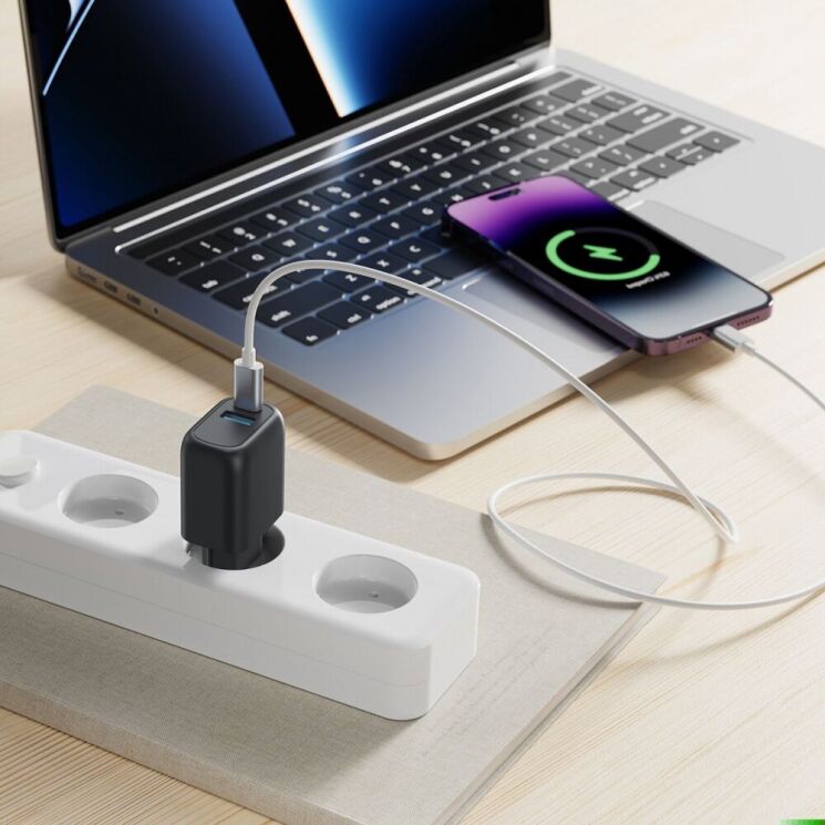 Сетевое зарядное устройство Proove Silicone Power Plus 30W (Type-C + USB) - Black: фото 7 из 7