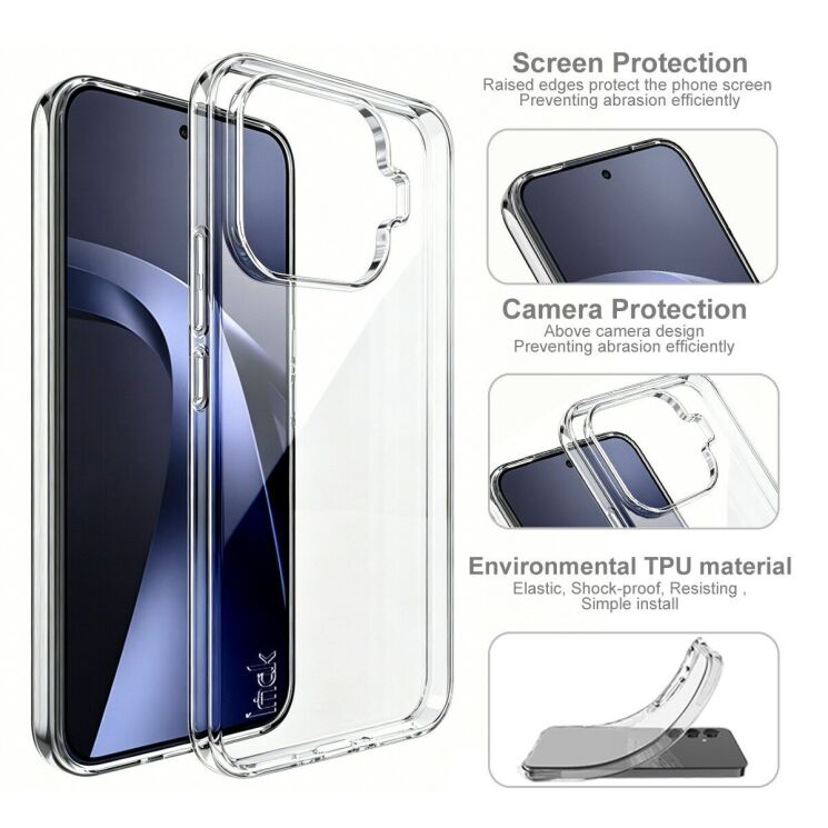 Силіконовий чохол IMAK UX-10 Series для Xiaomi 17T Pro - Transparent: фото 6 з 9