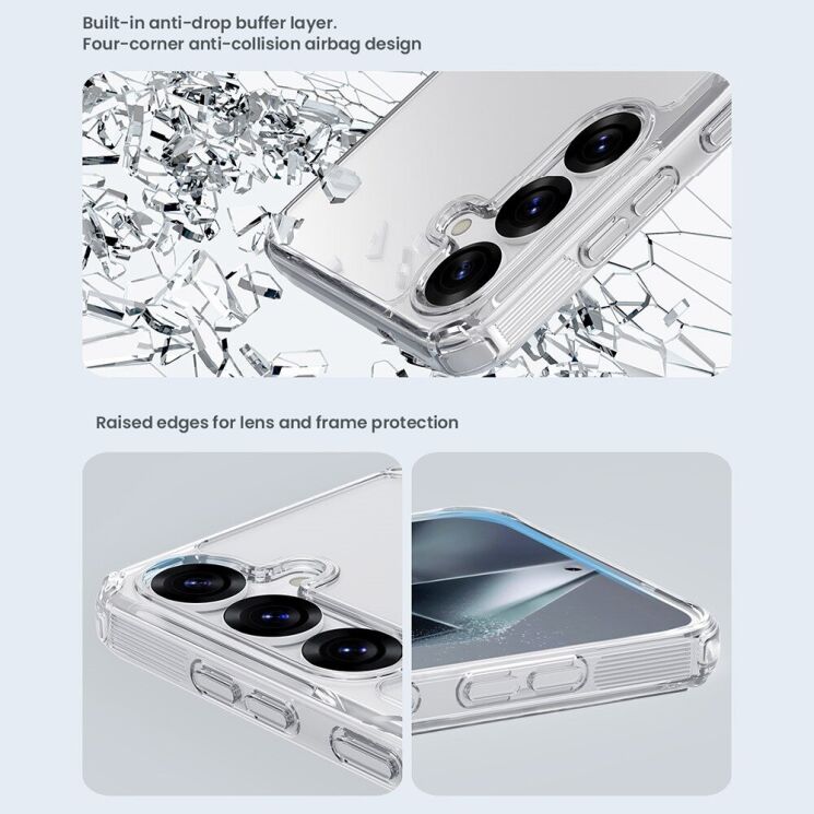 Силиконовый чехол NILLKIN Nature TPU Pro для Samsung Galaxy S25 Plus (S936) - White: фото 8 из 13