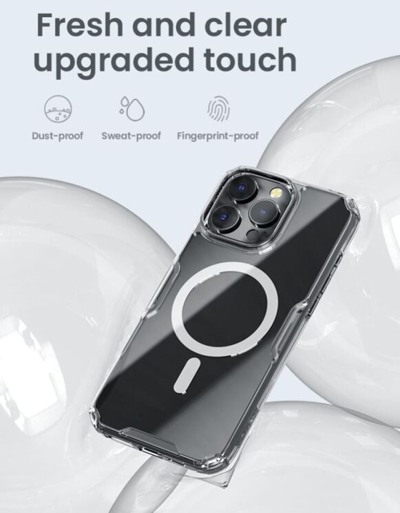 Силиконовый чехол NILLKIN Nature TPU Pro Magnetic для Apple iPhone 16 Pro Max - Transparent: фото 10 из 13
