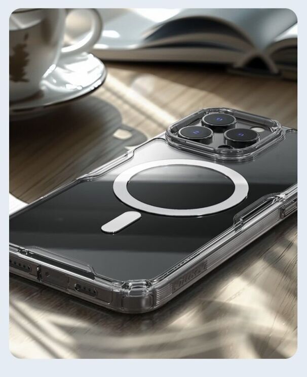 Силиконовый чехол NILLKIN Nature TPU Pro Magnetic для Apple iPhone 16 Pro Max - Transparent: фото 8 из 13