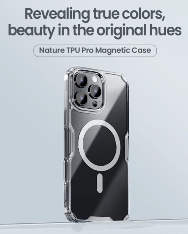 Силиконовый чехол NILLKIN Nature TPU Pro Magnetic для Apple iPhone 16 Pro Max - Transparent: фото 5 из 13