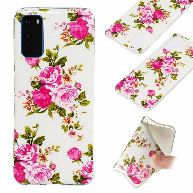 Силіконовий (TPU) чохол Deexe LumiCase для Samsung Galaxy S20 (G980) - Vivid Flowers: фото 1 з 7