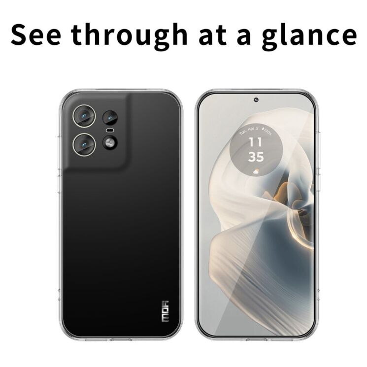 Силиконовый (TPU) чехол MOFI Thin Guard для Motorola Edge 50 Pro - Transparent: фото 3 из 11