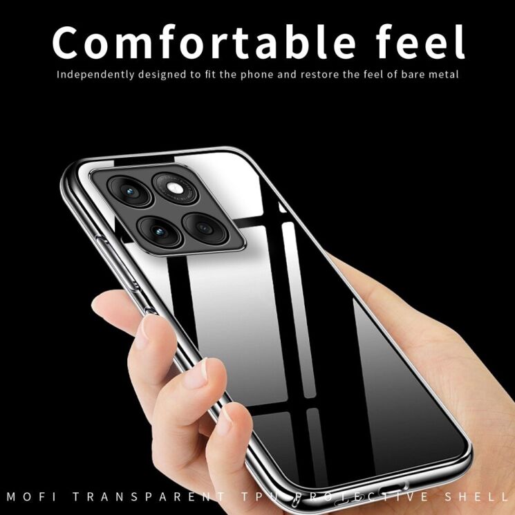 Силиконовый (TPU) чехол MOFI Thin Guard для Motorola Edge 60 Fusion - Transparent: фото 9 из 12
