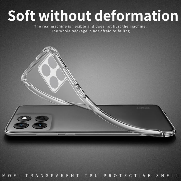 Силиконовый (TPU) чехол MOFI Thin Guard для Motorola Edge 60 Fusion - Transparent: фото 6 из 12