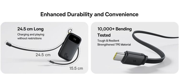 Зовнішній акумулятор Baseus EnerFill FC31 45W (20000mAh) + кабель Type-C + Type-C (P10082105123-00) - Black: фото 11 з 13