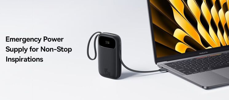 Зовнішній акумулятор Baseus EnerFill FC31 45W (20000mAh) + кабель Type-C + Type-C (P10082105123-00) - Black: фото 7 з 13