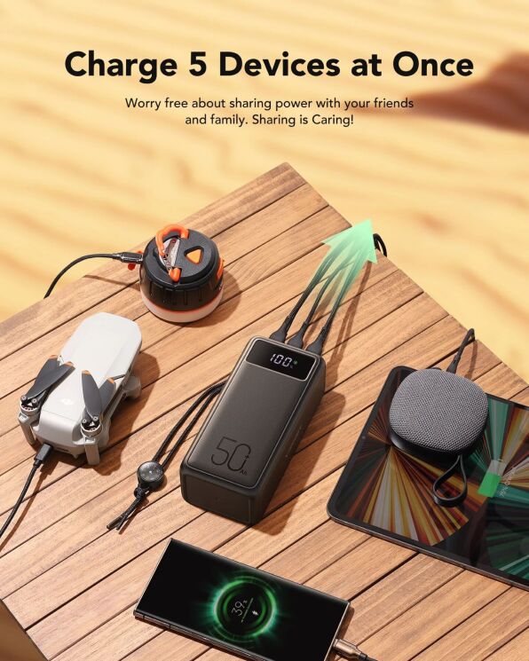 Внешний аккумулятор VEGER Tank lite PD130W (56000mAh) - Black: фото 6 из 8