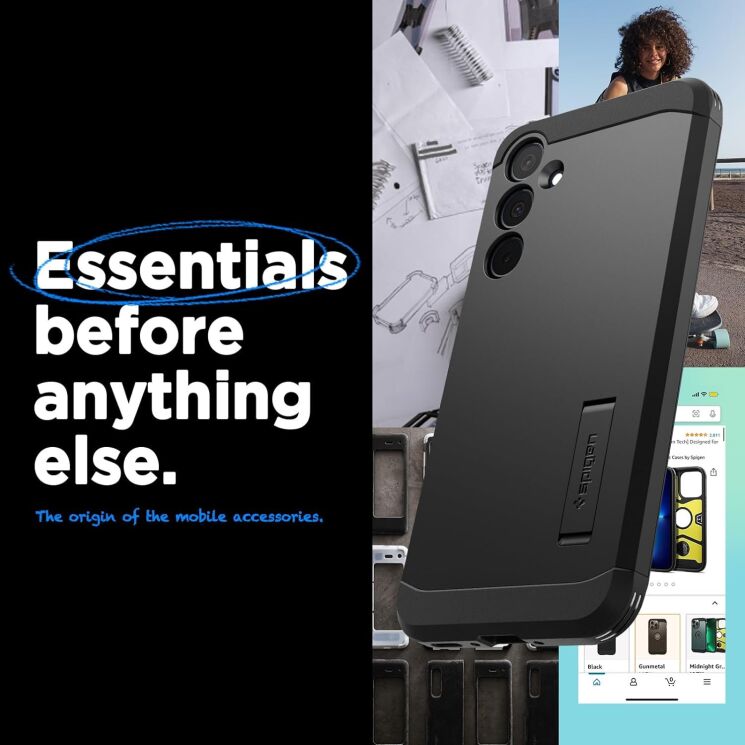 Защитный чехол Spigen (SGP) Tough Armor для Samsung Galaxy A35 (A356) - Black: фото 11 из 16