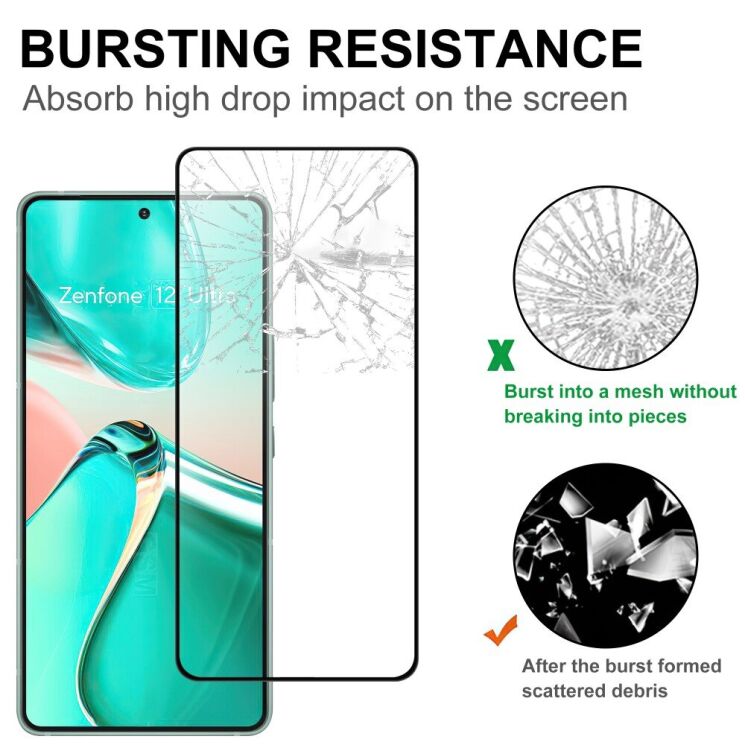 Захисне скло Deexe Full Glue Coverage для ASUS Zenfone 12 Ultra - Black: фото 3 з 3