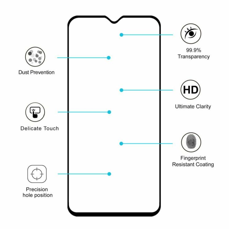 Захисне скло HAT PRINCE Full Glue Cover для Realme 3 Pro - Black: фото 5 з 8