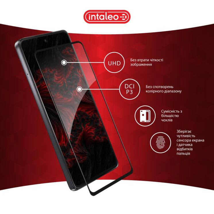 Защитное стекло Intaleo Full Glue для Motorola Moto G77 - Black: фото 4 из 8