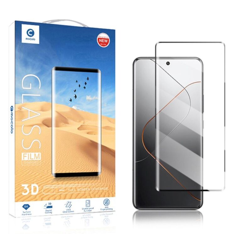 Защитное стекло MOCOLO 3D Curved Full Glue для Xiaomi 14 Pro - Black: фото 6 из 6