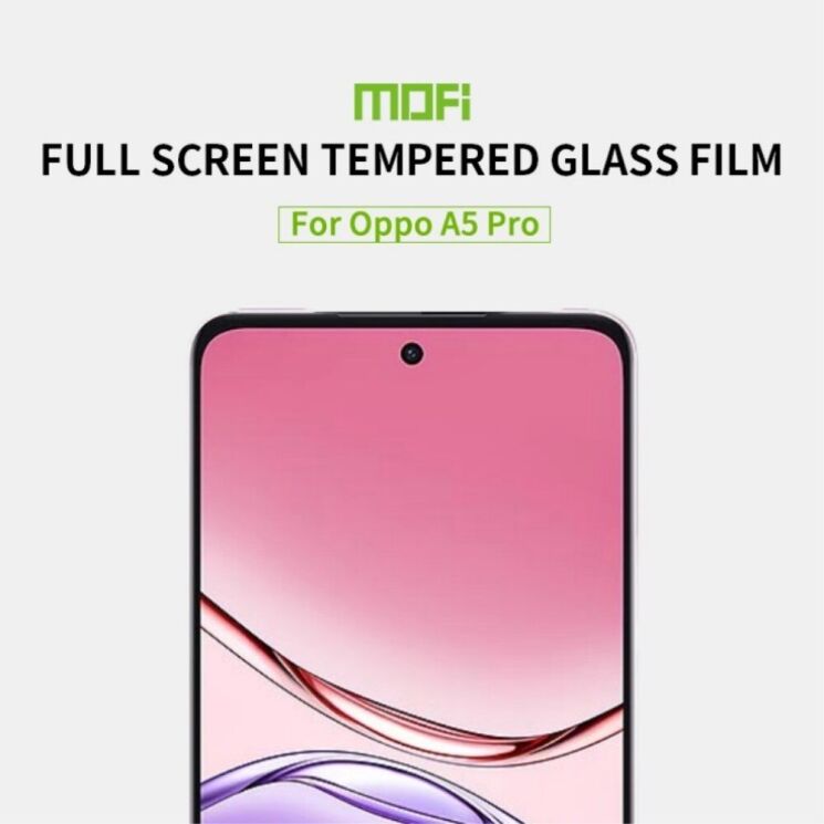 Защитное стекло MOFI 9H Full Glue для Oppo A5 Pro (4G/5G) - Black: фото 2 из 9