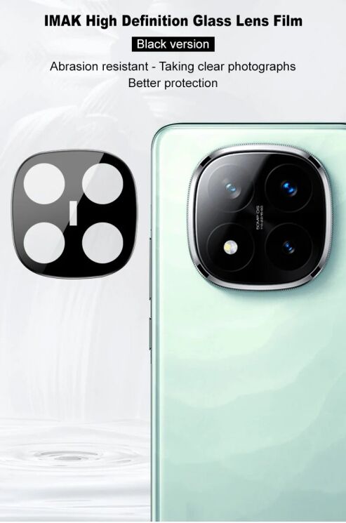 Защитное стекло на камеру IMAK Black Glass Lens для Xiaomi Redmi Note 14 Pro Plus - Black: фото 3 из 8