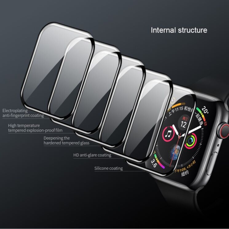 Захисне скло NILLKIN 3D AW+ Series для Apple Watch 38 mm - Black: фото 12 з 20