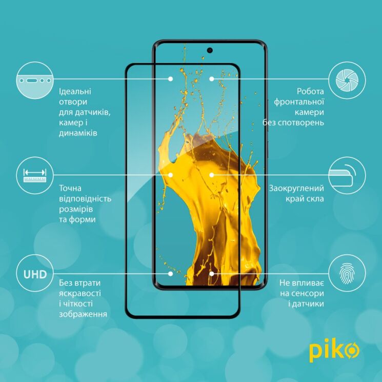 Захисне скло Piko Full Glue для Xiaomi Redmi Note 15 - Black: фото 2 з 5