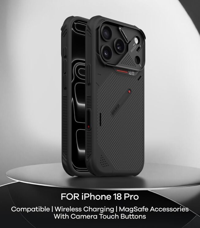 Захисний чохол AULUMU Armor Shockproof Aramid Fiber Case для iPhone 18 Pro / 17 Pro - Black: фото 5 з 10