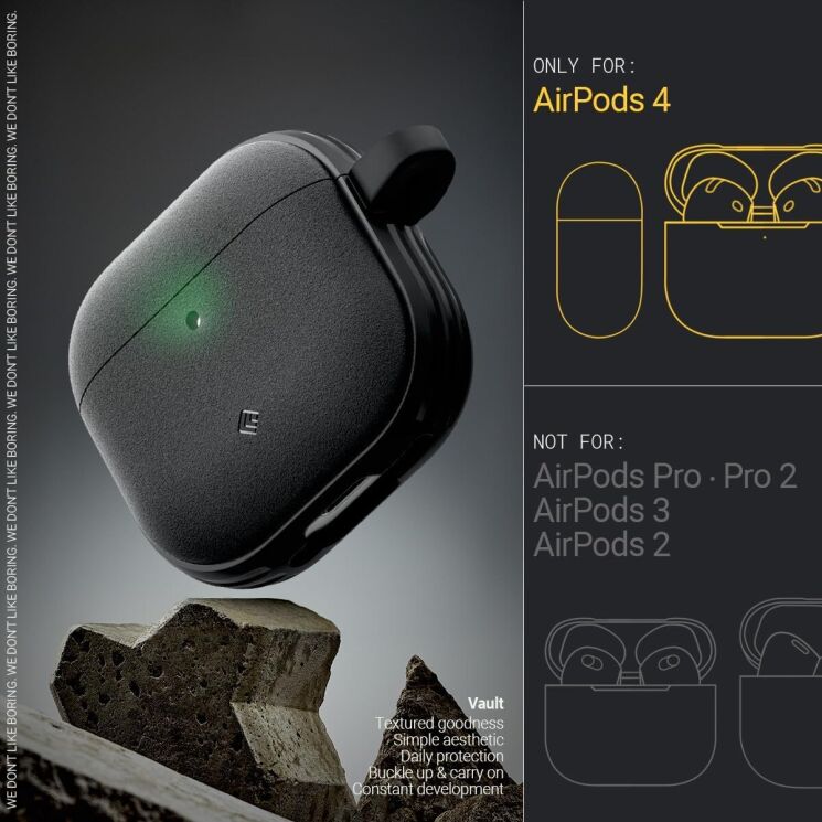 Защитный чехол Caseology Vault by Spigen для Apple AirPods 4 (ACS08655) - Black: фото 8 из 13