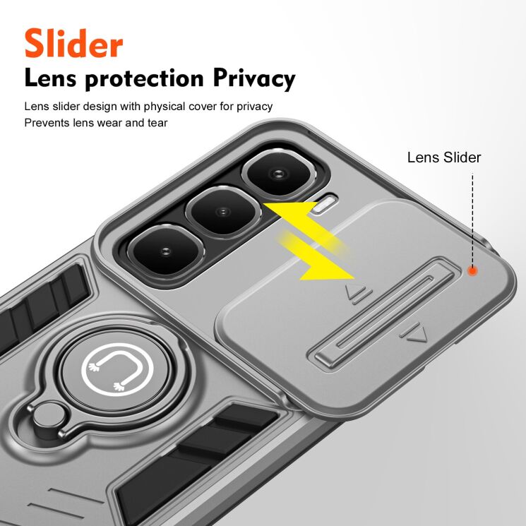 Захисний чохол Deexe Armor MagShield для Infinix Hot 60 Pro - Grey: фото 3 з 7